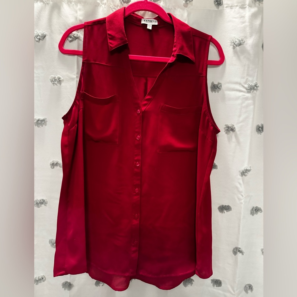 Express Portifino Sleeveless Button Up Blouse